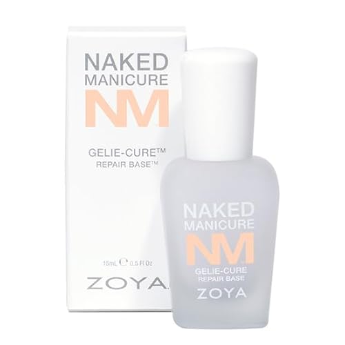 ZOYA Gelie-Cure Naked Repair Base Coat, Strengthening Nail Treatment with Ridge Filler for Damaged Weak Nails, Big10Free Vegan Clean Beauty, 0.5 fl oz
