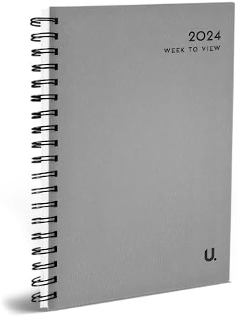 MantraRaj 2024 A5 Spiral Bound Week To View Diary WTV With Hourly Slots For Week Days Includes Information Planner For Student, Teacher, Home, Office Week Days Including Saturday And Sunday (Red)
