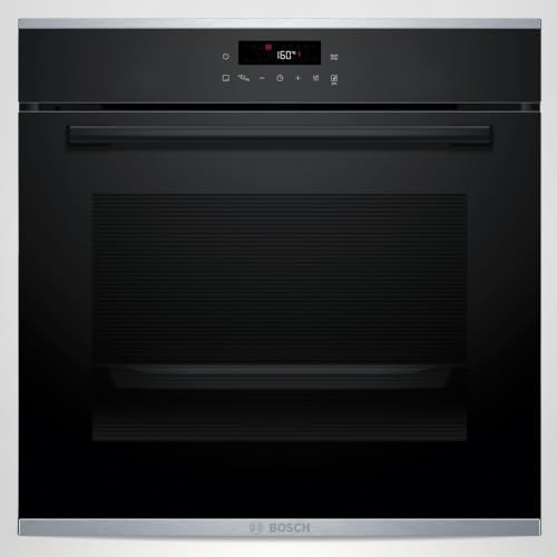 Bosch HBA272BB3, Stiftung Warentest GUT (2,0)*, Serie 4 Einbau-Backofen 60 x 60 cm, Pyrolyse-Selbstreinigung & Hydrolyse, LED Touch Control, 3D-Heißluft, 10 Automatikprogramme, Schnellaufheizung