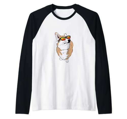 Gafas de sol Corgi Dog para Welsh Corgi Pembroke Lovers Camiseta Manga Raglan