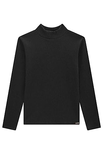 Blusa Canelada Manga Longa Malha Confortável Infantil Cor:preta;tamanho:2