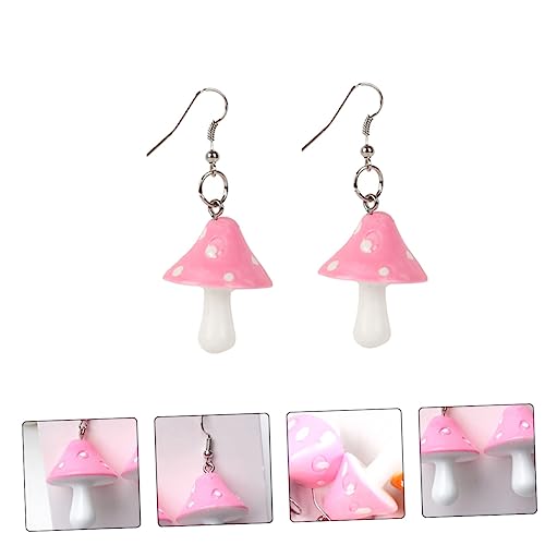 Boucles d'oreilles champignons femmes pendants design unique chic