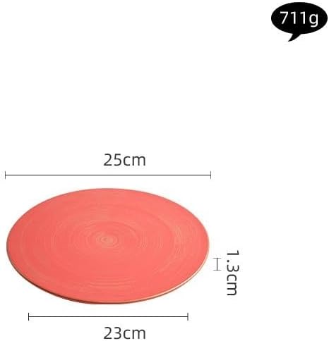 Dessert Plates Glazed Ceramic Plate Western Plate Round Flat Plate Hotel Restaurant Creative Dish Plate Dessert Plate(Small)