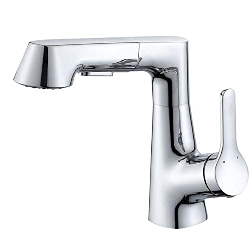Robinet de lavabo avec douchette extractible et bec pivotant télescopique
