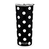 kate spade new york Cute Stainless Steel Mug 24 Ounce Travel Tumbler Double Wall Insulated Cup with Lid Picture Dot BlackWhite