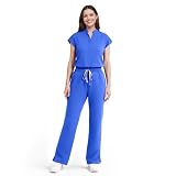 Dvoliaw Scrubs for Women Set Soft Sleeveless Stand-Up Collar Scrub Top & Straight Leg Scrub Pant, 9 Pockets, Yoga Waistband