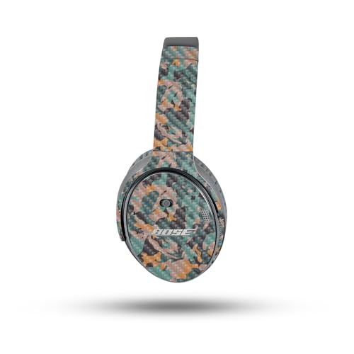 Image of MightySkins Carbon Fiber Skin Compatible with Bose QuietComfort 35 II Headphones - Muted Camouflage | Protective, Durable Textured Carbon Fiber Finish | Easy to Apply
