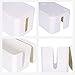 Cable Management Box Organizer, Pack of 2 Wire Concealer to Cover Hide Surge Protector & Power Strip on Desk Floor, with 5 Cord Fastening Tapes for Office, Home, Kitchen (Ice White)