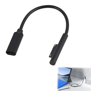 Surface Type-C Ladekabel, 0.15M Nylon Geflochten, 65W 15V3A USB-C Ladegerät PD-Netzteil Erforderlich, Kompatibel mit Microsoft Surface Pro7, Pro6, Pro5, Pro4, Pro3, Laptop，surface pro x