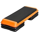 BBBuy Aerobic-Stepplattform, verstellbar, mit 4 abnehmbaren Erhöhungen, für Zuhause, Fitnessstudio, Cardio-Krafttraining und Training, 109,2 cm, Orange