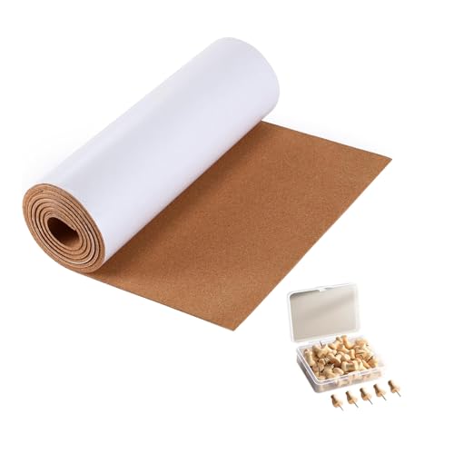 Cork Roll Self-Adhesive Cork Board Roll, Durable Natural MDF Board, for Wall Office School Home Kitchen DIY Decorative Corkboards (Color : 6mm, Size : 1.22x4.10m/48.03x161.41in)