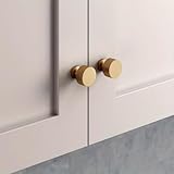 4 Pack Solid Knobs Kitchen Cabinet Round Pulls Dresser Handles Gold Cupboard Hardware Brushed Brass Door Drawer Knobs