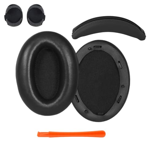 Earpads+Headband Covers for Sony Wh-1000XM3 Replacement Kit,Protein Leather Ear Pads Cushions and Silicone Zipper Headband for WH-1000XM3 Accessories(Black) by Eccterwii - Used condition - US$14.48