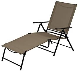 Black Steel Frame Sling Lounge Chair