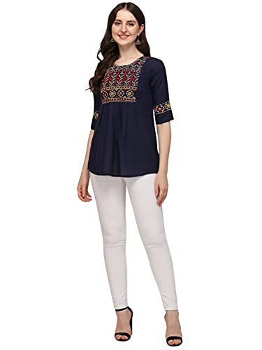 Image of Riva Enterprise Rayon Fabric with Embroidery Stitched Top