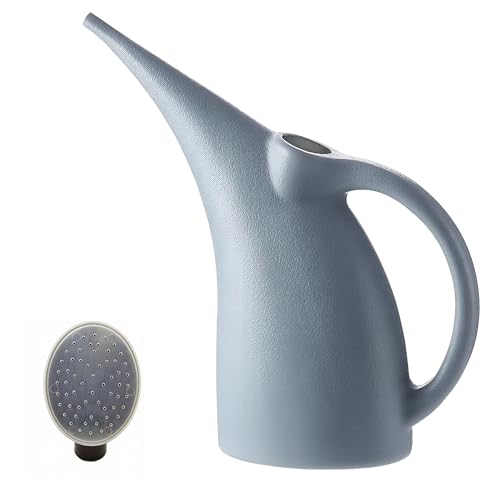 Watering Can for Indoor Plants with Long Spout, Plastic Plant Watering Cans for Outdoor, Gardening Supplies, 2L/68oz(Grey)