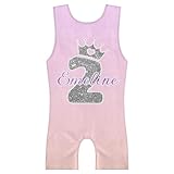 RIRIX Personalized Name Gymnastics Leotards for Girls Kids Teens Custom Dance Girls' Gymnastics Clothing Biketard Unitards - Birthday Glitter