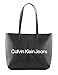 Calvin Klein Donna Borsa Tote Bag con Zip, Nera (Ck Black), Taglia Unica, Nero...