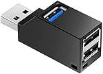 USB hub,Mini USB 3.0 Hub 3 Port Portable Adapter High Speed Expansion Multi USB Hub Splitter Lead Adapter Cable for PC Laptop,Desktop,XPS,MacBook,Surface Pro,USB Flash Drives,Mobile HDD