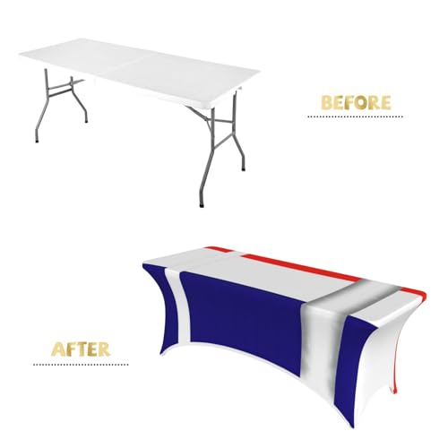 Nappe table extensible 1,8m drapeau français élasthanne lavable fête mariage - 5