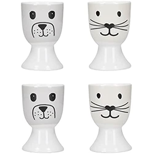 Kitchen Craft KCEGGCD4PC Juego de hueveras, Porcelana
