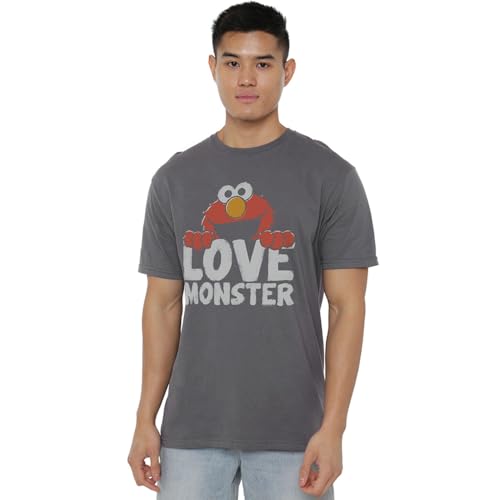 T-Shirt Sesame Street Love Monster en anthracite chiné pour adulte