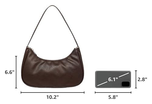 Image of Afashor Shoulder Bags for Women Vegan Leather Hobo Sling Tote Handbag Retro Clutch Purse with Zipper Closure