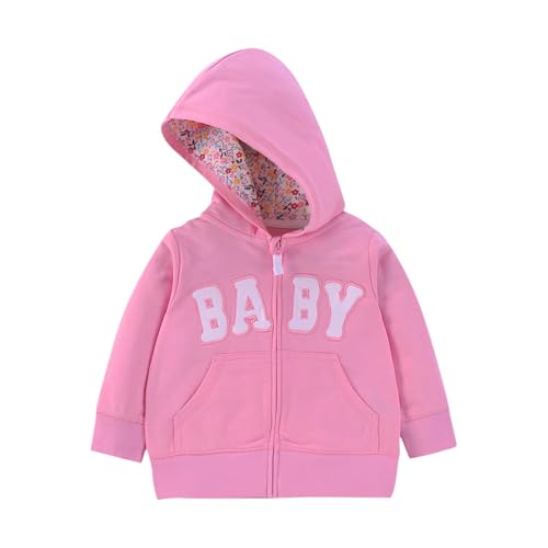 Kids Toddler Full Zip Hoodie Sweatshirt Baby Casual Long Sleeve Outerwear Jacket with Pockets for Boys Girls 1-3 Years