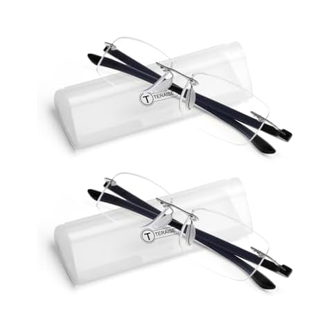 TERAISE 2-Pack Rimless Reading Glasses Blue Light Blocking Ultralight Frameless Computer Reader for Men & Women (+1.50) Cover