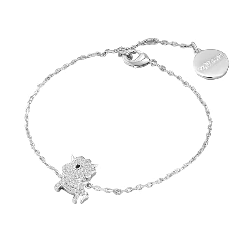 Tokidoki Unicorno Necklace Bracelet Earring Stud 14K Silvery Plated Unicorno Pendant Trendy Cubic Zirconia Crystal Choker Necklace for Daughter Niece Wife