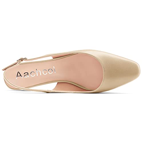 Aachcol Women Kitten Low Heel Pumps Square Toe Ankle Strap Slingback Dress Shoes Matte Office Wedding Shopping 1.5 Inch4