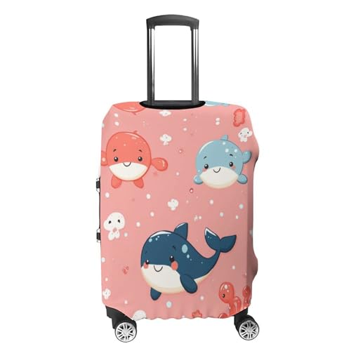 Housse de valise élastique lavable avec fermeture éclair R4 rose
