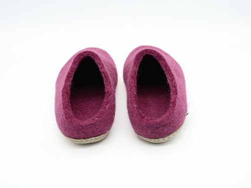 Hot Pink Handmade Felt Slippers- Unisex Indoor Slip Ons- Soft, Cozy And Made Using 100% Pure Wool4