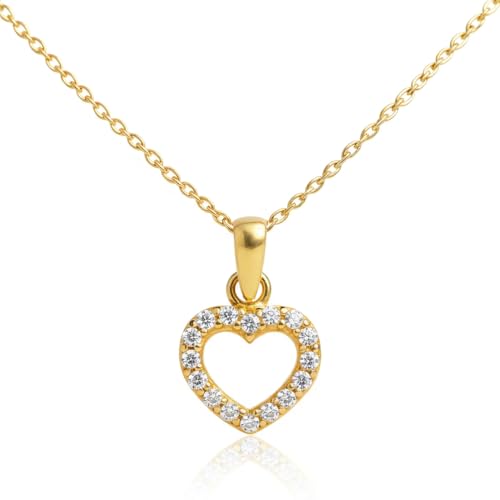 L'Atelier d'Azur Collier - Pendentif Or 18 Carats 750/000 Jaune - Coeur - Chaine Dorée Offerte
