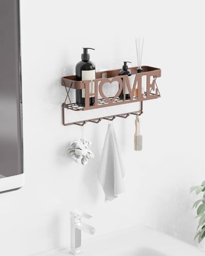 Key-Holder-for-Wall-Self-Adhesive-Key-Holder-Wall-Mount-with-5-Key-Hooks-1102-L275-W492-H-Mail-Organizer-Wall-Mounted-Key-Hanger-for-Wall-Entryway-Home-Decor-Bronze