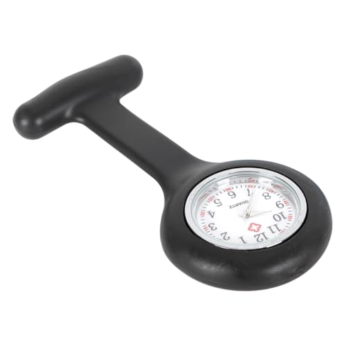 ACOLY 2 Stück Ansteckuhren zum Aufhängen, Krankenschwester-Ansteckuhr aus Silikon, Design zur Infektionskontrolle, Taschenuhr mit Anstecknadel (Schwarz/Blau)
