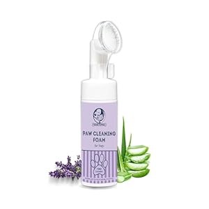 Foodie Puppies Dog Paw Cleaning Foam (Lavender) with Silicone Brush – 150ml | Paw Cleaner for Dog Foot Scrubber Cleaning Brush | Fortified with Tea Tree Oil and Aloe Vera Extract