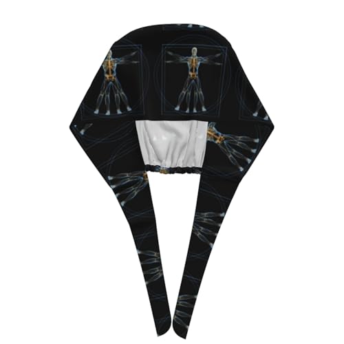 Image of Working Cap Scrub Cap with Sweatband Adjustable Unisex Women Tie Back Hat Nurse Surgical Caps