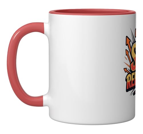 Relentless Motivation Success Mindset Typography Design Ceramic Mug, Red/White