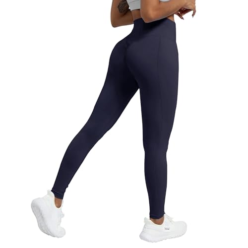 High Waisted Leggings for Women - No See Through Tummy Control Cycling Workout Yoga Pants with Pockets Reg & Plus