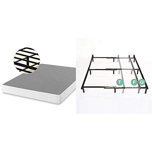 Zinus 7 Inch Smart Metal Box Spring, Full & Michelle Compack Adjustable Steel Bed Frame For Box Spring And Mattress Set, Fits Twin To Queen Sizes #TOP13