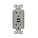 Eaton 3.6A USB Type A Charger with TR Duplex Receptacle 20A/125V, Gray