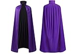 yolsun Purple-black Reversible Cape for Adult, Halloween Costume Witch Vampire Cape Costume