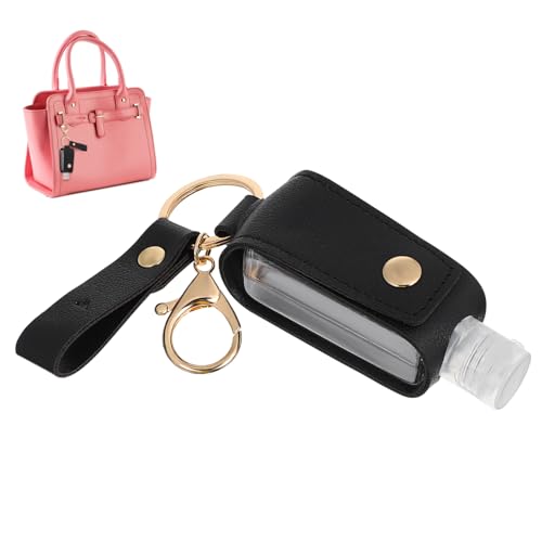 VICASKY Hand Keychain Travel Toiletry Set Bottle Covers for Travel 30ml Liquid Dispenser Empty Bottle Keyring Holder Perfect for Essential Oil Perfume Toiletry Lotion Soap