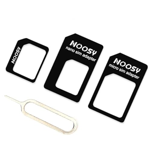 LUXIAR 4 in 1 Pack Nano Micro And Standard Sim Adapter With Sim Ejector Pin, SIM Card Adapter tool/Kit Compatible With Mobile Phone, Black Sim Adaptor