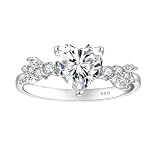 VA JENT Moissanite Ring for Women, 2 CT D Color VVS1 Heart Cut,925 Sterling Silver Engagement Wedding Anniversary Valentines Promise Gift with Certificate-8