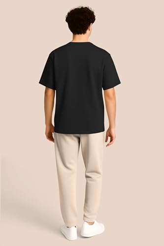 Image of BULLMER Trendy Half Sleeve Oversized Cotton Blend Crew Neck Tshirt for Men - Pack of 2