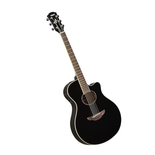 YAMAHA APX600 Guitarra Electroacústica – Cuerpo Estrecho Thinline, Escala 25”, previo System 65, Ecualizador de 3 Bandas, Afinador Integrado, Boca Ovalada – Negro