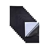 Jtnohx Fieltro de Color Adhesivo, Hojas de Fieltro Autoadhesivas, 12 Piezas de Tela de Fieltro Adhesiva, Hojas de Fieltro de 20x30 cm con Reverso Adhesivo para Manualidades de Costura (negro)