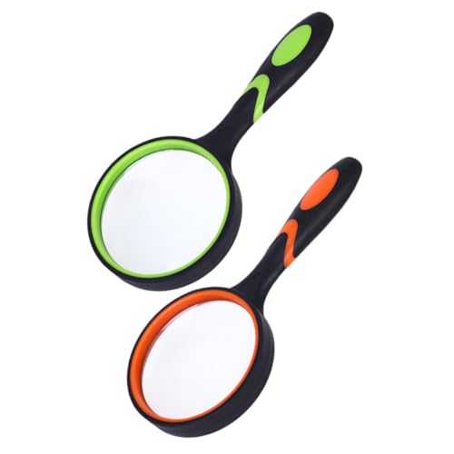 BCOATH 2pcs Handheld Magnifying Glass 10x Magnifier for Reading Observing Shatterproof Anti Slip Boys and Girls Elderly Friendly